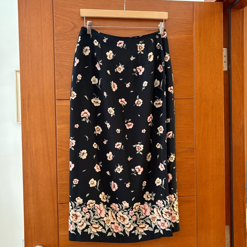 Vintage Halston Midi Wrap Skirt